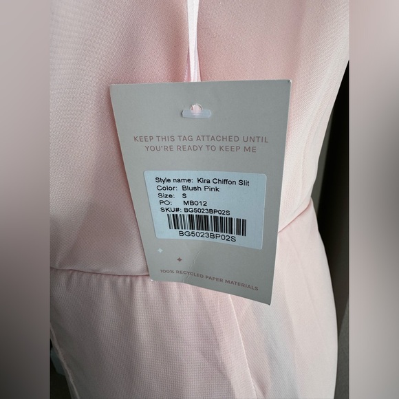Birdy Grey Bridesmaid Kira Dress w/ Slit in Blush Pink - Picture 3 of 6